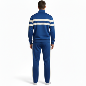 100% Cotton Breathable Casual Solid Autumn Full Length Tracksuit with 300g Fabric <b>Weight</b> <b>Stand</b> Collar Drawstring Closure - Product Image 5