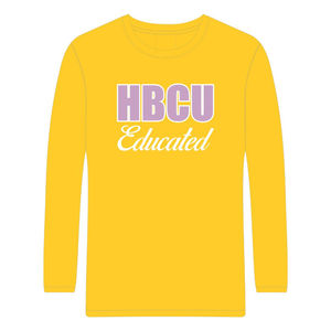 T-shirt à manches longues en coton 100% avec broderie chenille, thème Sororité grecque Divine Nine, pour les universités HBCU, personnalisable, mode - Product Image 2