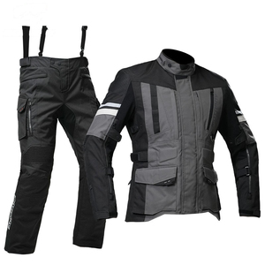 MOTOBAY เสื้อแจ็คเก็ตมอเตอร์ไซค์ผู้ชาย แขนยาว กันลม บล็อกสี ดำ ขาว แดง ชุดกีฬาสำหรับแข่งรถ ทุกฤดูกาล - Product Image 5