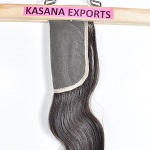 Extensions de cheveux humains bruts non traités, vierges vietnamiens, alignés aux cuticules, avec closure 5*5, couleur naturelle noire, pour femmes noires, vente en gros - Product Image 1