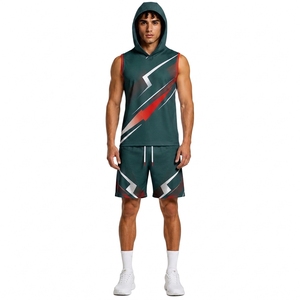 Professional Custom 7 on 7 Hooded Sleeveless Athletic Jersey with Matching Shorts - Product Image 1