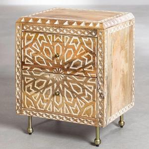 Mesa de Noche de Madera Vandana Arion Lyra con Patas de Metal - Product Image 2