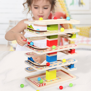Houten Tracking Speelgoed Marmer Bal Running Game Coaster Ramp Rolling Glijbaan Speelgoed Montessori Vroege Educatief Speelgoed Voor Kinderen - Product Image 2