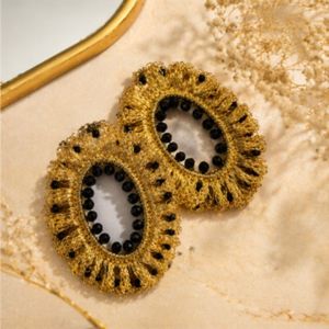 Pendientes de Araña de Lujo Hechos a Mano con Cuentas de Aleación Dorada, Diseño Geométrico, Joyería de Moda para Mujer, Venta al por Mayor, OEM Personalizado, Rizir Fashion - Product Image 5