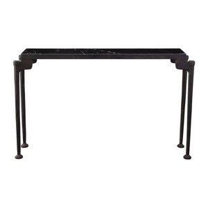 Mesa consola de diseño clásico con detalles de latón con pátina de bronce, mueble de pasillo de diseño contemporáneo. - Product Image 1