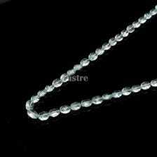 Chaîne de perles ovales facettées en aquamarine naturelle • Pierres précieuses brutes taillées avec précision de 4,5 x 6 mm • 16 pouces pour la fabrication de bijoux fins en gros - Product Image 3