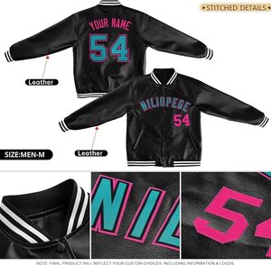 Custom PU Letterman <b>Baseball</b> <b>Jackets</b> Personalized Stitched Names and Numbers Team Logo <b>for</b> Adults Youth - Product Image 3
