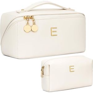 Set di Borse Organizer per Trucchi Personalizzate con Iniziali, Borsa Cosmetica da Viaggio Apribile con Scomparti Trasparenti per Donne e Ragazze, Regalo di Compleanno - Product Image 1