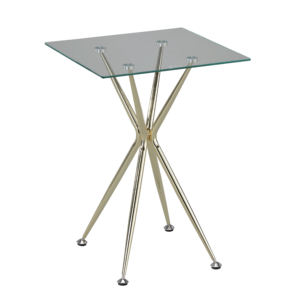 Table basse moderne de haute qualité avec plateau en verre trempé et structure en acier durable pour le salon - Product Image 1