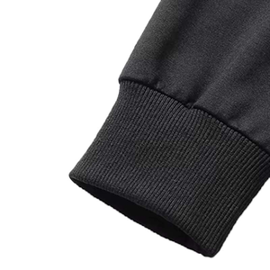 Survêtement en molleton noir jais pour l'hiver, taille plus, avec logo personnalisé, vêtements de rue tendance pour hommes adultes - Product Image 4