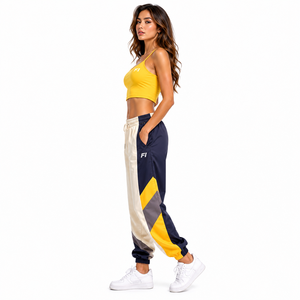 Pantalones deportivos con bloques de color, cintura elástica, bolsillos laterales, estilo casual, joggers transpirables, pantalones de punto de peso medio para hombre. - Product Image 6