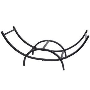 Porta Legna Curvo Robusto da 40 Pollici in Acciaio Inossidabile per Interni/Esterni, Anello Porta Legna per Stoccaggio - Product Image 2