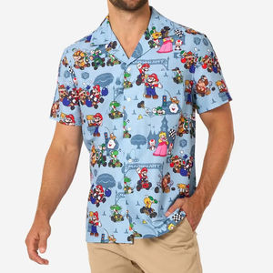 Chemise homme à manches courtes, style hawaïen tropical, décontractée, boutonnée, imprimé floral coloré, pour les vacances, motif jungle, été - Product Image 1