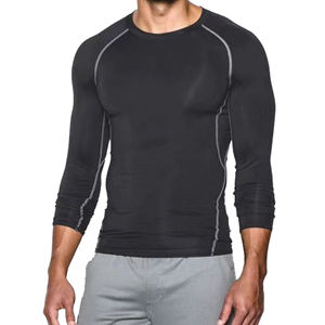 เสื้อคอมเพรสชั่นผู้ชาย คุณภาพสูง แห้งเร็ว ระบายอากาศได้ดี UPF50+ แขนยาว ยืดหยุ่นสูง เสื้อยืดออกกำลังกาย ฟิตเนส แอคทีฟ ยิม - Product Image 3