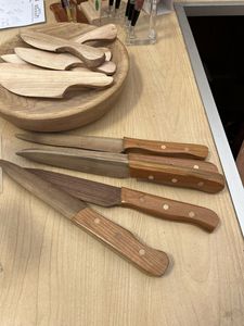 Natural Birch <b>Wood</b> Knife <b>Compostable</b> Disposable Wooden Cutlery for Takeaway and Events - Product Image 2