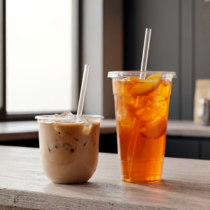 QUANG QUAN Disposable Beverage <b>Cups</b> Transparent PP <b>Plastic</b> <b>Cups</b> 95mm 12/16/24oz for Hot/Cold Coffee & Milk Tea - Product Image 1