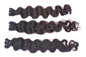 ผมต่อแบบเรมี่ยาว20นิ้วผมบริสุทธิ์แบบอินเดียผมลอนตรงยาวสองชั้น - Product Image 3