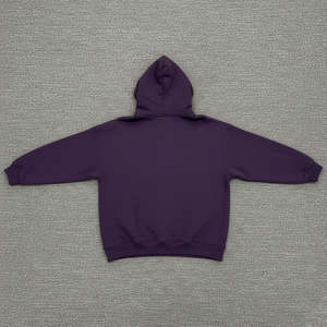 เสื้อฮู้ดดี้ผู้หญิงสีม่วงเข้มคุณภาพสูง เนื้อผ้าระบายอากาศ แขนยาว ทรงหลวมไหล่ตก ไซส์ใหญ่ - Product Image 6