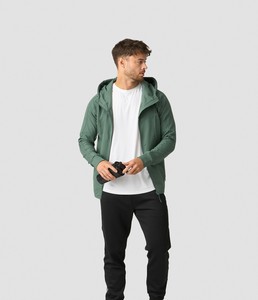 Sudadera con Capucha y Cierre para Hombre, Ecológica, Color Verde Salvia Oscuro, Corte Regular, Tejido Jersey de 300g, Chaqueta de Invierno - Product Image 1