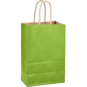 Sacchetti Regalo in Carta Verde Foresta Tinta Unita con Manici, Confezione da 24 Pezzi - 21x15x8 cm, Sacchetti per Bomboniere - Product Image 3