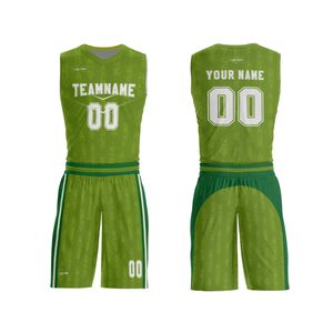 Teamname Basketball Uniform Sublimated Sleeveless Jersey and <b>Shorts</b> Set Moisture Wicking Athletic Fit Adult Unisex Green - Product Image 5