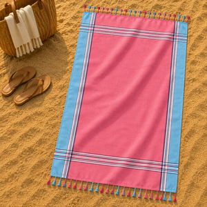 Toalla Kikoy de Alta Calidad 100% OEM con Hermoso Diseño de Rayas, Toalla de Playa Personalizable en Tamaño y Diseño, Proveedor en India - Product Image 5