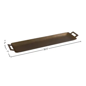 Plateau en métal finition or de qualité supérieure, fait main, pour centre de table de réception de mariage, design minimaliste pour décoration de table basse - Product Image 2