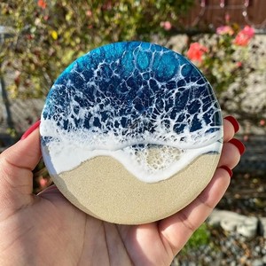 Resin <b>Drink</b> <b>Coasters</b> with Unique Colors Waterproof Durable Mats for Beverage Cups and Glass - Product Image 4