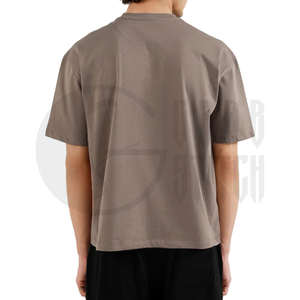 Camiseta de Manga Corta para Hombre, Color Naranja, Cuello Redondo, Corte Holgado, Informal, Transpirable, 100% Algodón Tejido, Color Sólido - Product Image 4