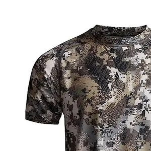 T-shirt de chasse pour homme avec imprimé camouflage intégral, coupe confortable et vêtement de terrain léger - Product Image 4