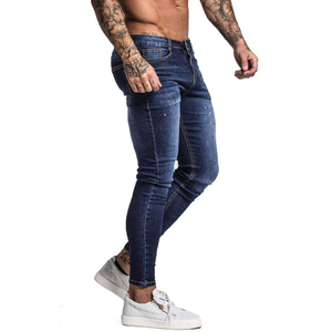 Pantalones Vaqueros Ajustados de Mezclilla Súper Elásticos de Nuevo Estilo con Diseño de Pintura en Aerosol para Hombre - Product Image 4