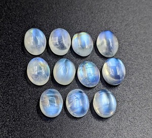 Cabochons de Pierre de Lune Arc-en-ciel, Coupe Ovale, Effet Flashy, 6x8 7x9 9x11 12x16 mm, Pierre Précieuse Naturelle, Trou de 0,4 mm, Perçage Droit, Pour la Fabrication de Bijoux - Product Image 3