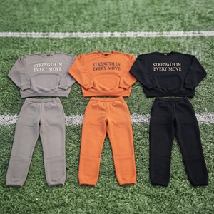 High Quality Custom Embroidery Tracksuit Wholesale Crew Neck Sweatshirt Jogger <b>Sweatpants</b> <b>Set</b> 100% Cotton Fleece Jogger <b>Sets</b> - Product Image 1
