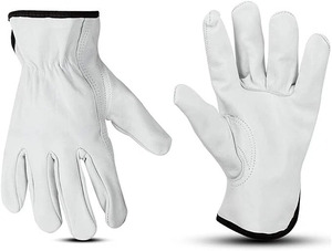 Gants de sécurité en coton, bracelet élastique, texture lisse, antidérapants, usage général, blanc - Product Image 2