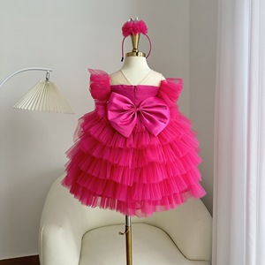 Vestido de Princesa de Tul Largo con Capas para Niñas, con Mangas con Volantes y Detalles Brillantes, Elegante para Fiestas, Venta al Por Mayor OEM - Product Image 6