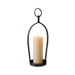 Luxury Round Black Metal Candle Holder Set Of 2 Geometric Iron Pillar Candlestick for Wedding <b>Table</b> Centerpiece Home Decor - Product Image 6