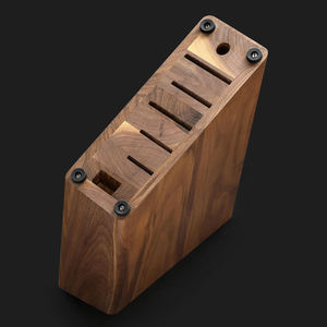Bloc à couteaux en bois d'acacia écologique à 7 fentes – Organisateur de cuisine durable pour comptoir - Product Image 5