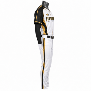 Maillot de baseball Fly Humble Sportswear pour homme, blanc et bleu, manches courtes, broderie du nom de l'équipe, coupe classique, vêtements pour toutes les saisons - Product Image 5