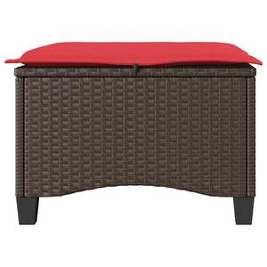 2 tabourets de patio en polyrotin marron avec coussins 21,7''x21,7''x14,2'', ensemble de meubles de patio élégants - Product Image 5