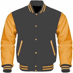 Veste de baseball universitaire classique pour homme 2025 OEM à col montant avec bande blanche - Product Image 1