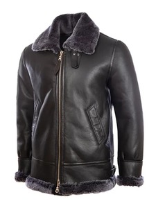 <b>Mens</b> RAF Black B3 <b>Shearling</b> <b>Jacket</b> - Product Image 4