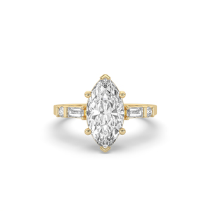 925 Sterling <b>Silver</b> 3.07Ct Marquise Cut Lab Grown Diamond Women's <b>Ring</b> Unique Lightweight Design <b>Solitaire</b> Wedding Diamond - Product Image 6