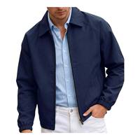Blouson Bomber Tricoté Décontracté pour Hommes Grandes Tailles, Coupe-Vent d'Hiver avec Col Montant Zippé et Poignets Élastiques, Vêtement d'Extérieur pour Usage Quotidien, Service OEM
