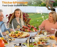 Plat à chafing en acier inoxydable 201, capacité 150L, chauffage à la vapeur, présentoir alimentaire durable et support de service pour la restauration au meilleur prix