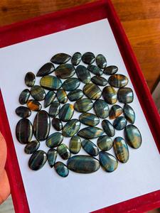 MH GEMS Natural Blue <b>Tiger</b> <b>Eye</b> Quartz AAA Grade Oval Cut Cabochon Polished Jewelry Making Rajasthan Origin Custom Sizes Weights - Product Image 2