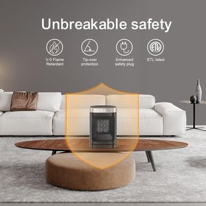 JIBUFI Stufa Elettrica PTC 1500W, Riscaldatore Portatile Compatto con Funzione di Rotazione a 70 Gradi, Rapido e Sicuro per Uso Interno - Product Image 3