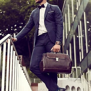 Classic Doctor Bag Genuine Leather Satchel With Hasp Closure For Business Use Men's Durable Style Genuine leather doctor bag - Product Image 4