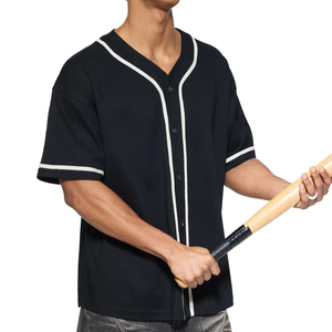 ชุดยูนิฟอร์มเบสบอลทีมชายแบบ OEM ผลิตตามสั่ง ผ้าโพลีเอสเตอร์ 100% น้ำหนักเบา ป้องกันแบคทีเรีย พร้อมปักโลโก้ตามสั่ง แต่งขอบตัดสี กระดุมติดเสื้อ - Product Image 3