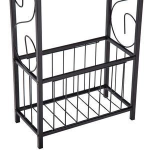 Multifunctional Dark Brown (37 X 20 X 55)cm Bathroom Table with Tissue Magazine Rack Interior <b>Side</b> Table Shelves - Product Image 5