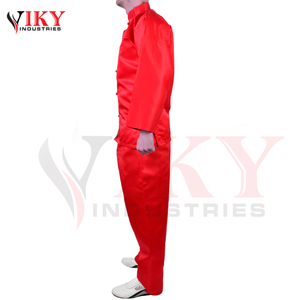 2026 Fournisseur de qualité, logo personnalisé, prix de gros, Tenues de Kung Fu pour hommes en satin rouge vif à manches longues, pour l'entraînement aux arts martiaux - Product Image 6